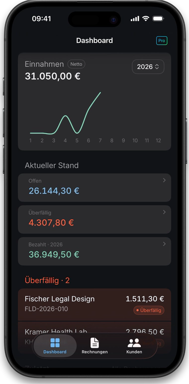 Qwit auf dem iPhone mit offenen Beträgen